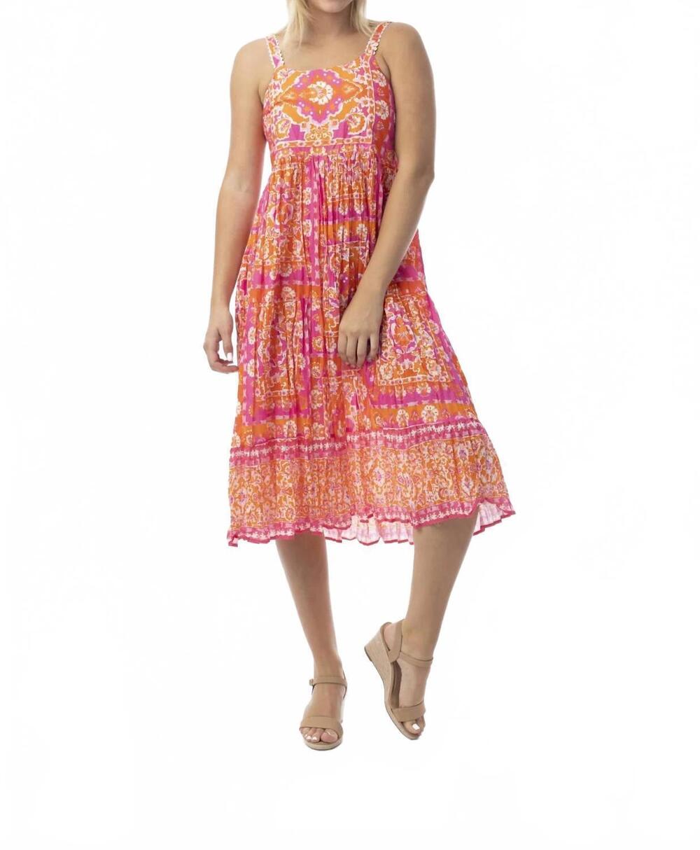 NEW ORIENTIQUE montevideo strappy dress in pink
